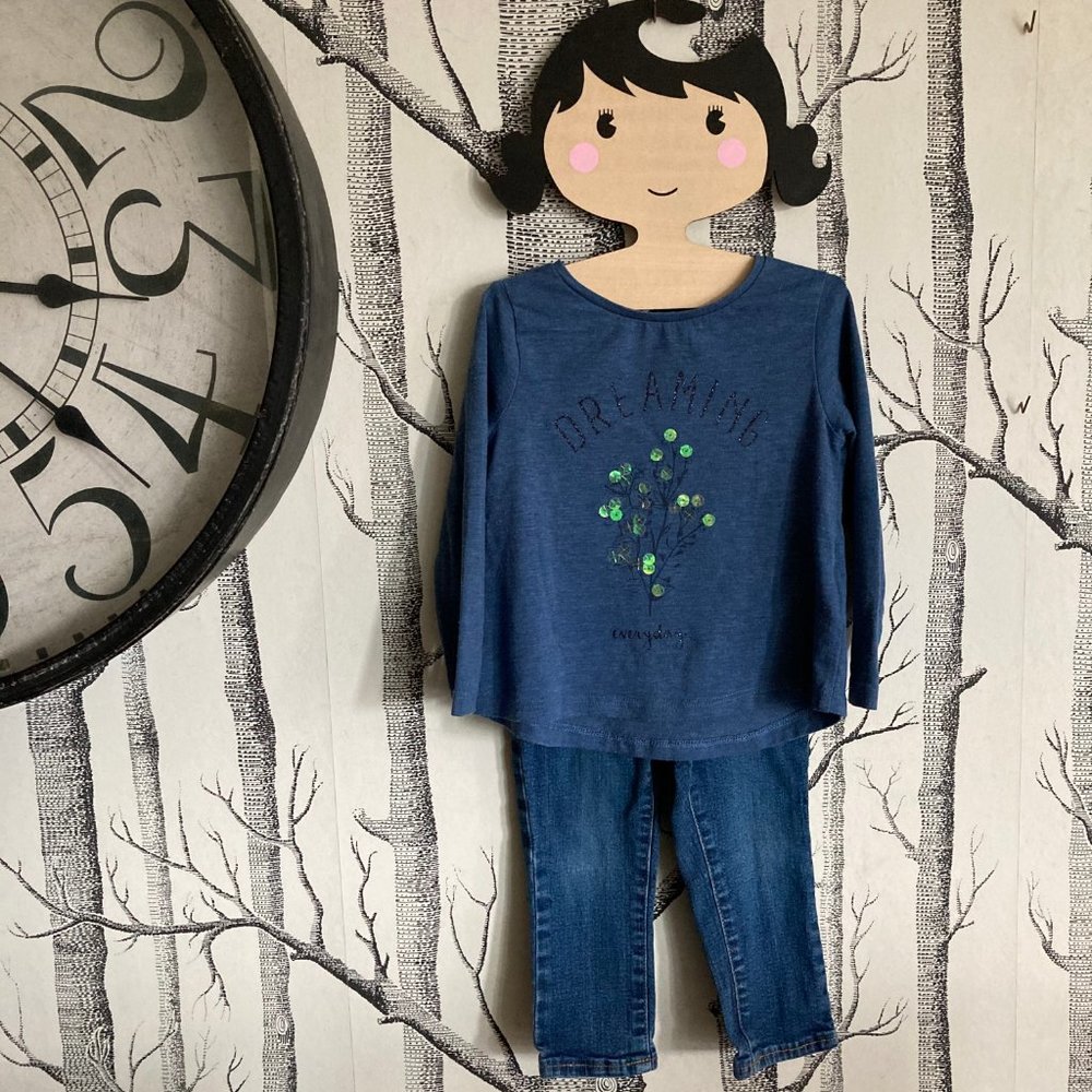 sparkle sequin tee and jeans set 18-24M